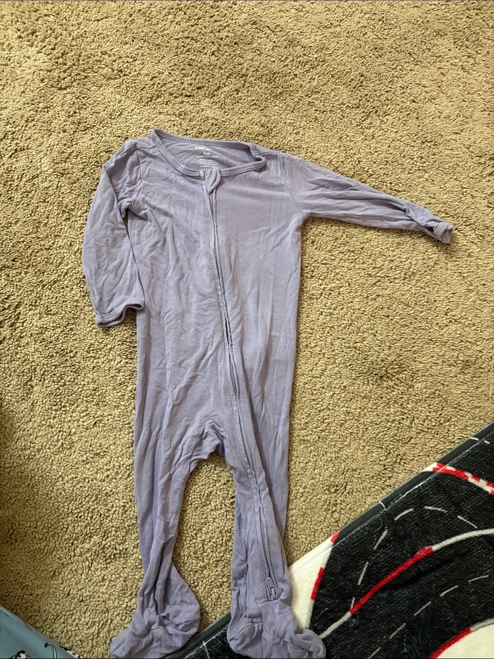 Carter's Lavender Footed One-Piece Zipper Pajama